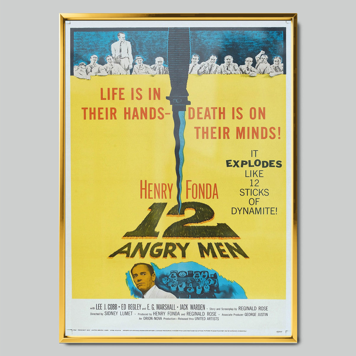12 Angry Men филмов постер със златиста рамка