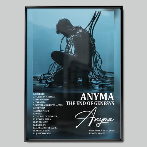 ANYMA - THE END OF GENESYS музикален постер с черна рамка