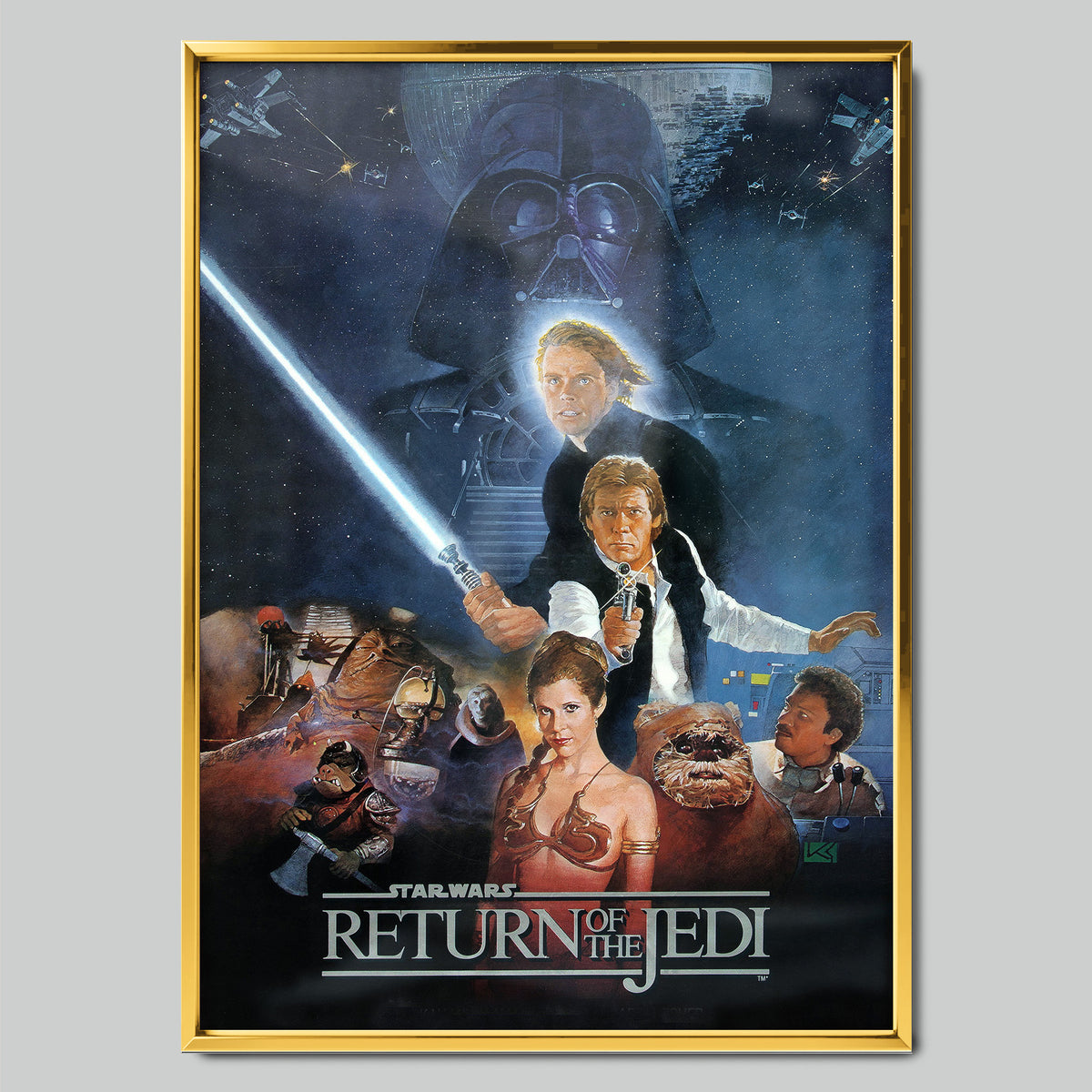 Star Wars: Return of the Jedi филмов постер със златиста рамка