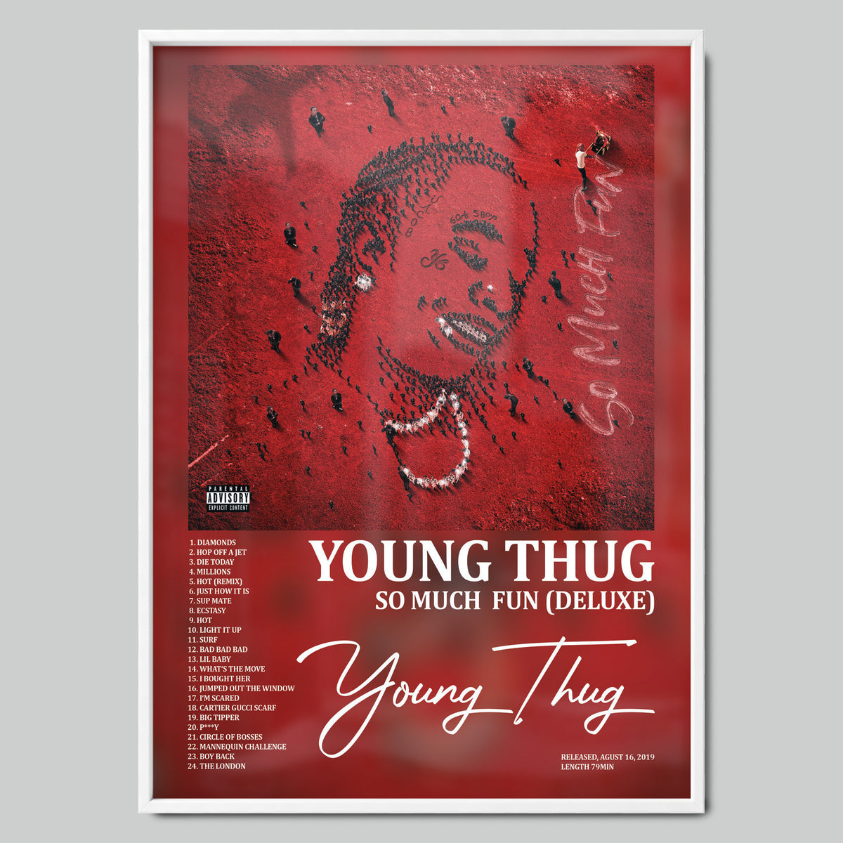 YOUNG THUG - SO MUCH FUN музикален постер с бяла рамка