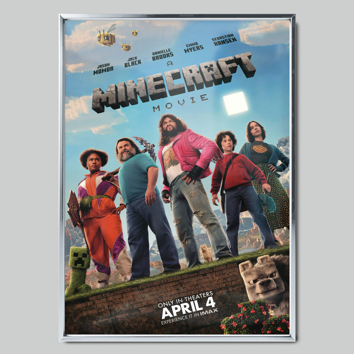 A Minecraft Movie филмов постер със сребриста рамка