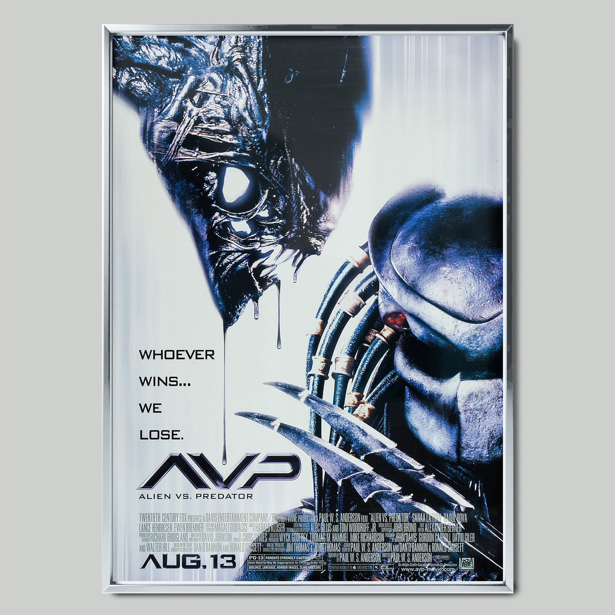 Alien vs. Predator (2004) филмов постер със сребриста рамка