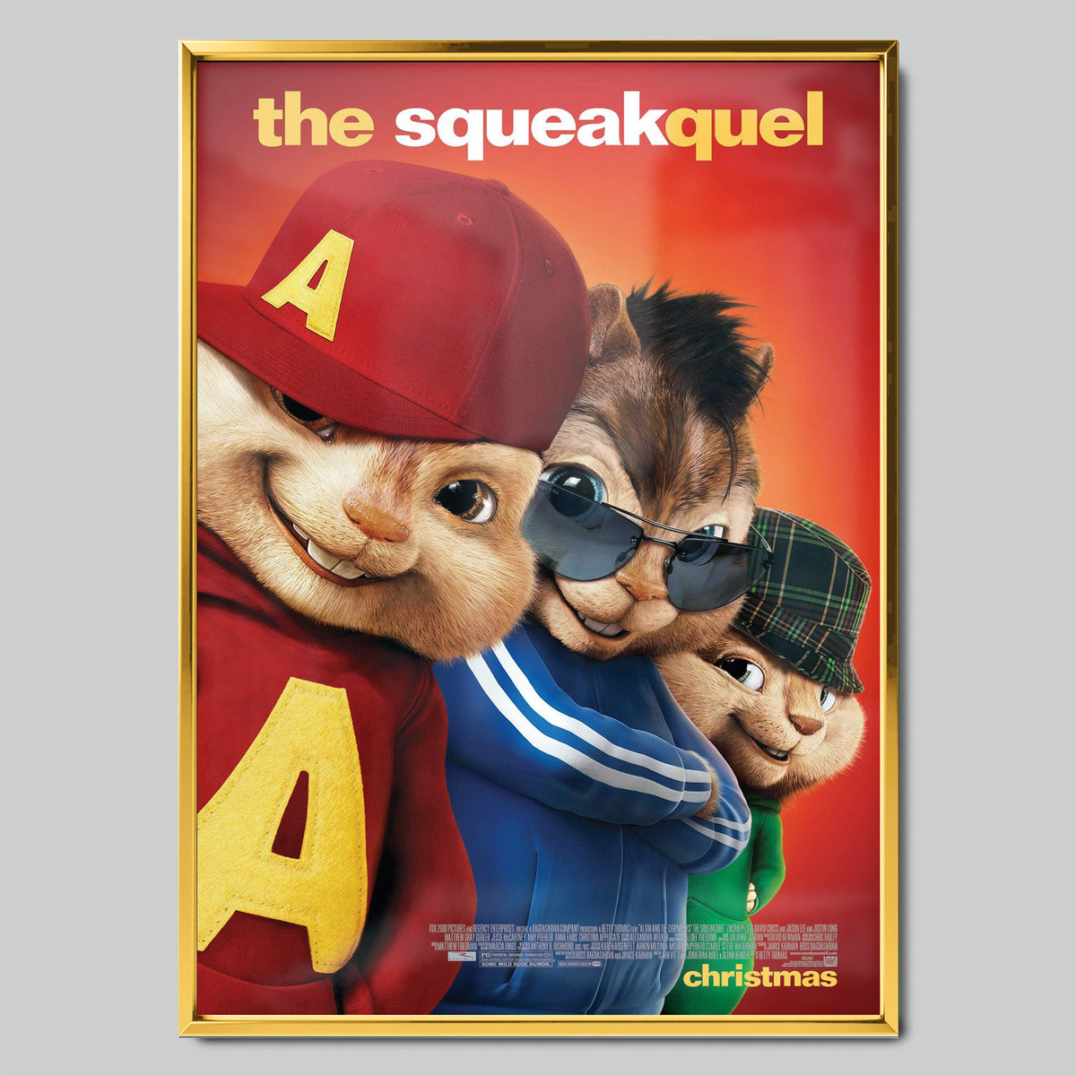 Alvin and the Chipmunks филмов постер със златиста рамка