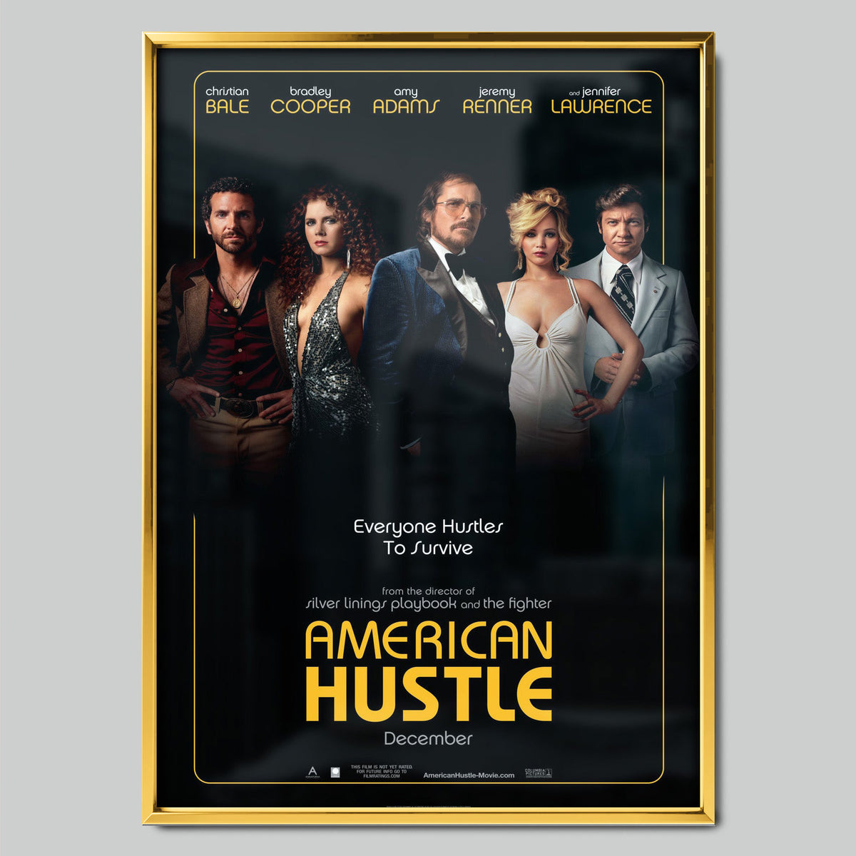 American Hustle филмов постер със златиста рамка