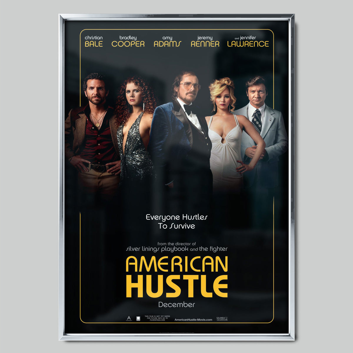 American Hustle филмов постер със сребриста рамка