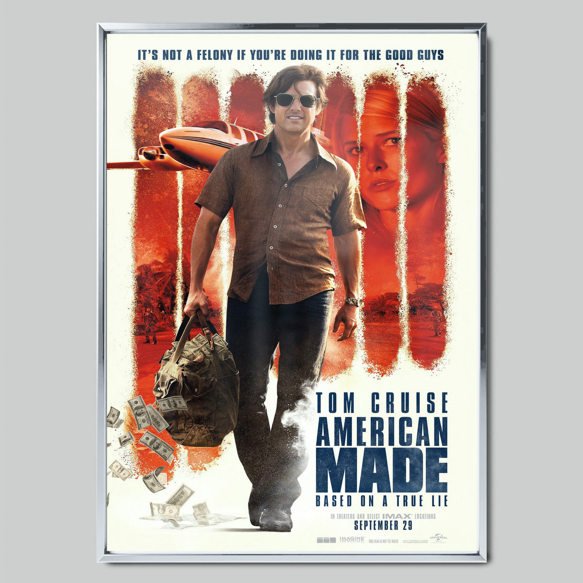 American Made филмов постер със сребриста рамка