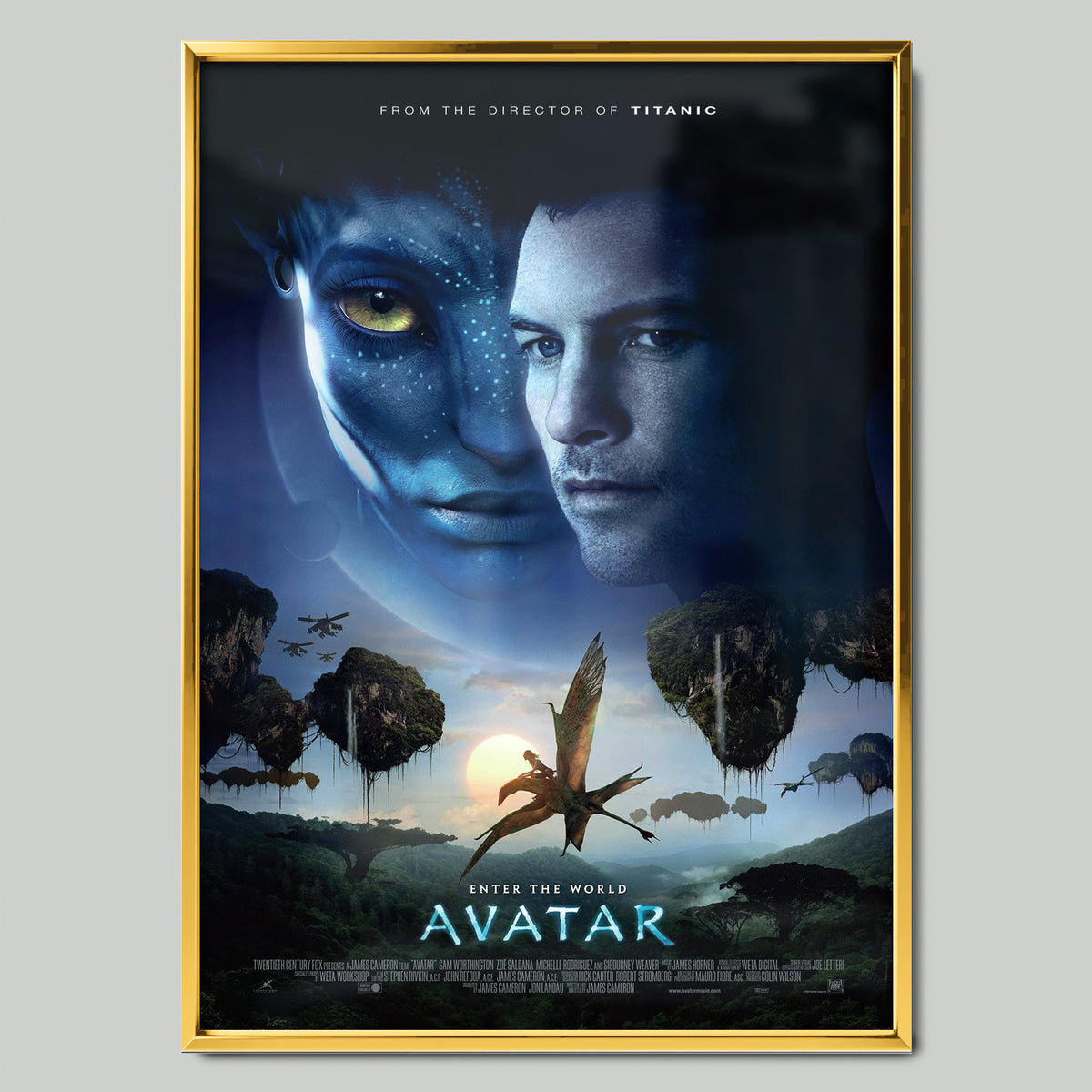 Avatar (2009) филмов постер със златиста рамка