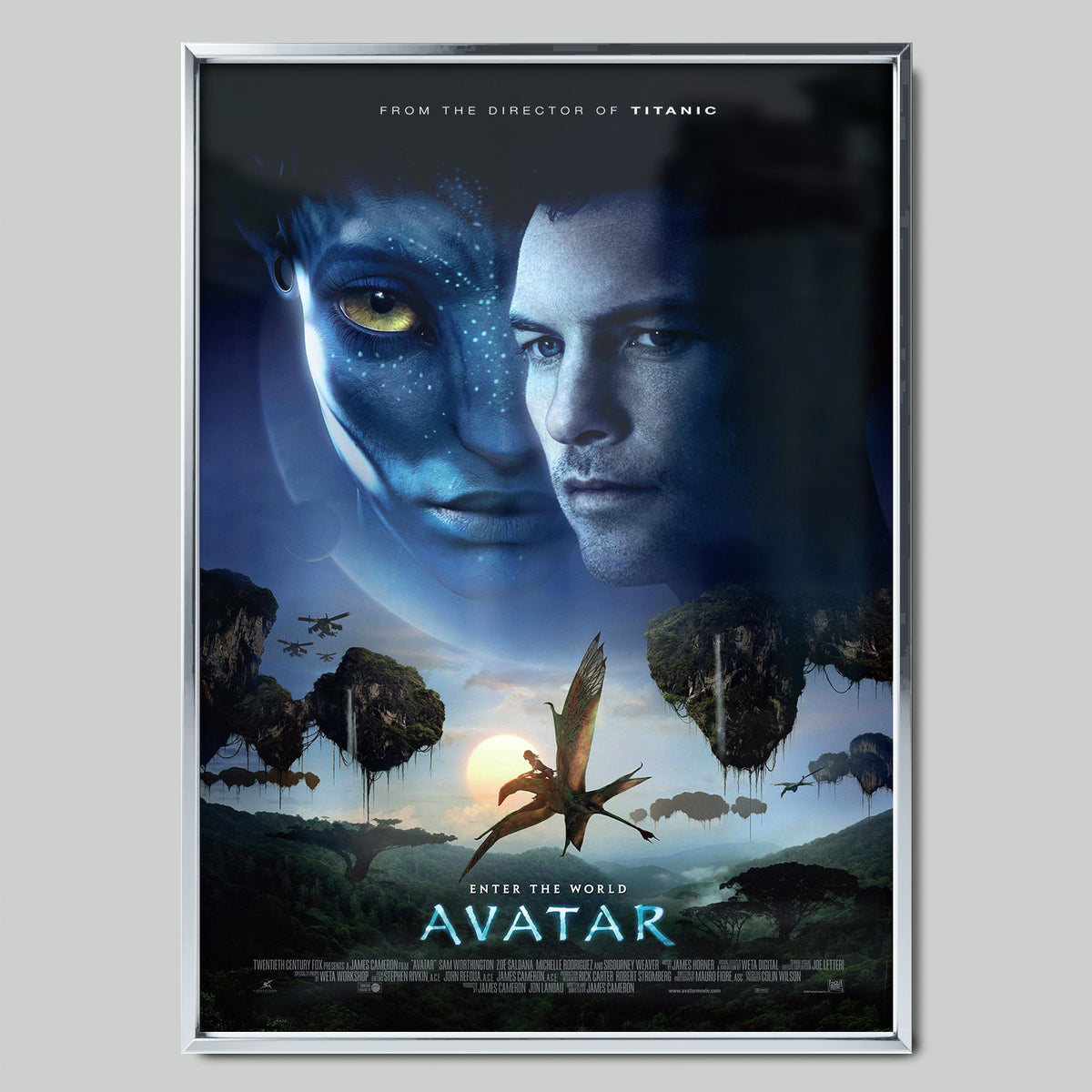 Avatar (2009) филмов постер със сребриста рамка