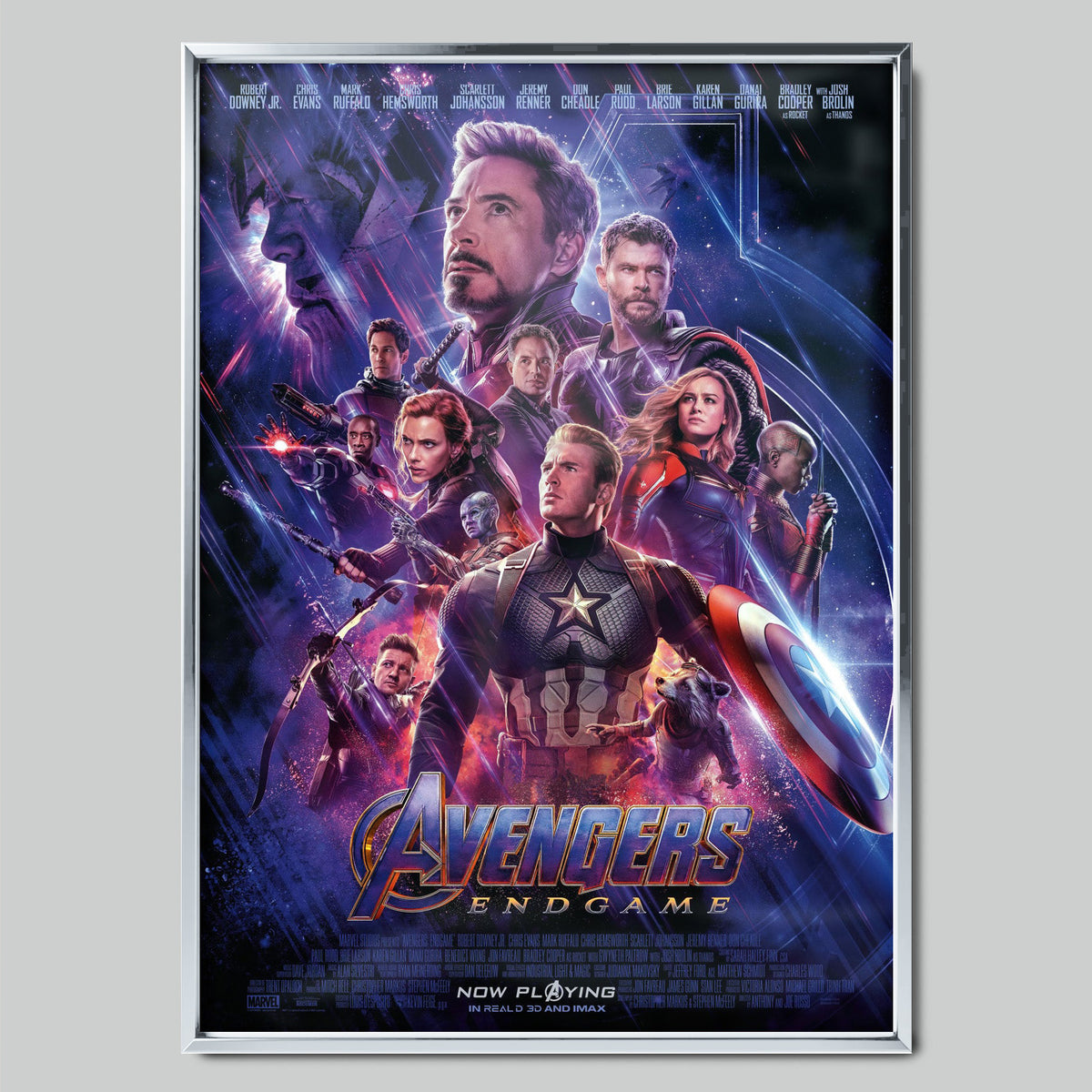 Avengers: Endgame филмов постер със сребриста рамка