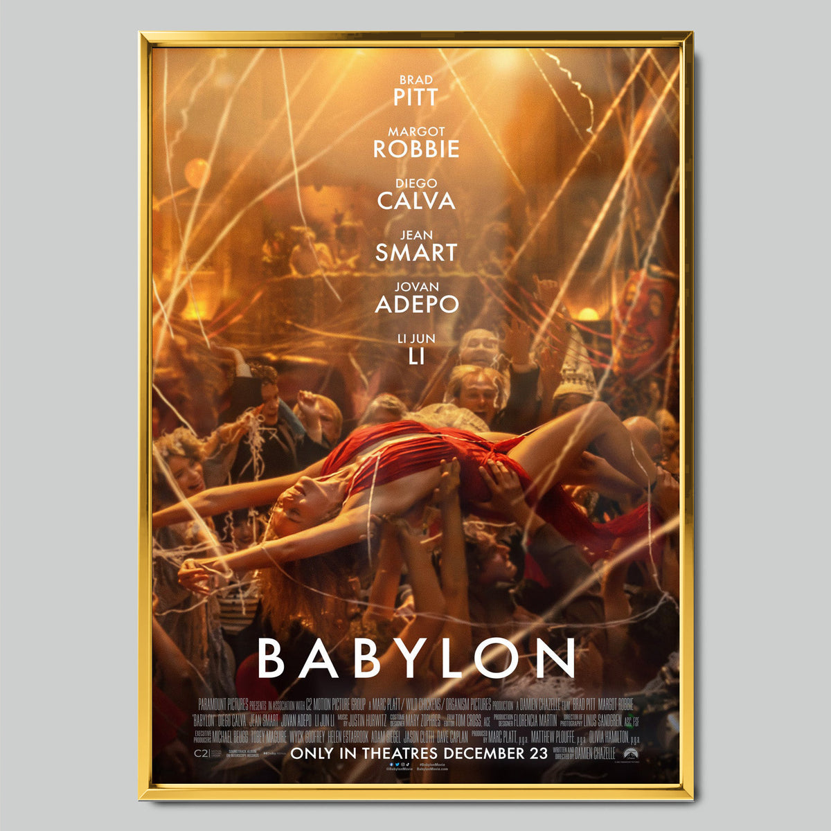 Babylon филмов постер със златиста рамка