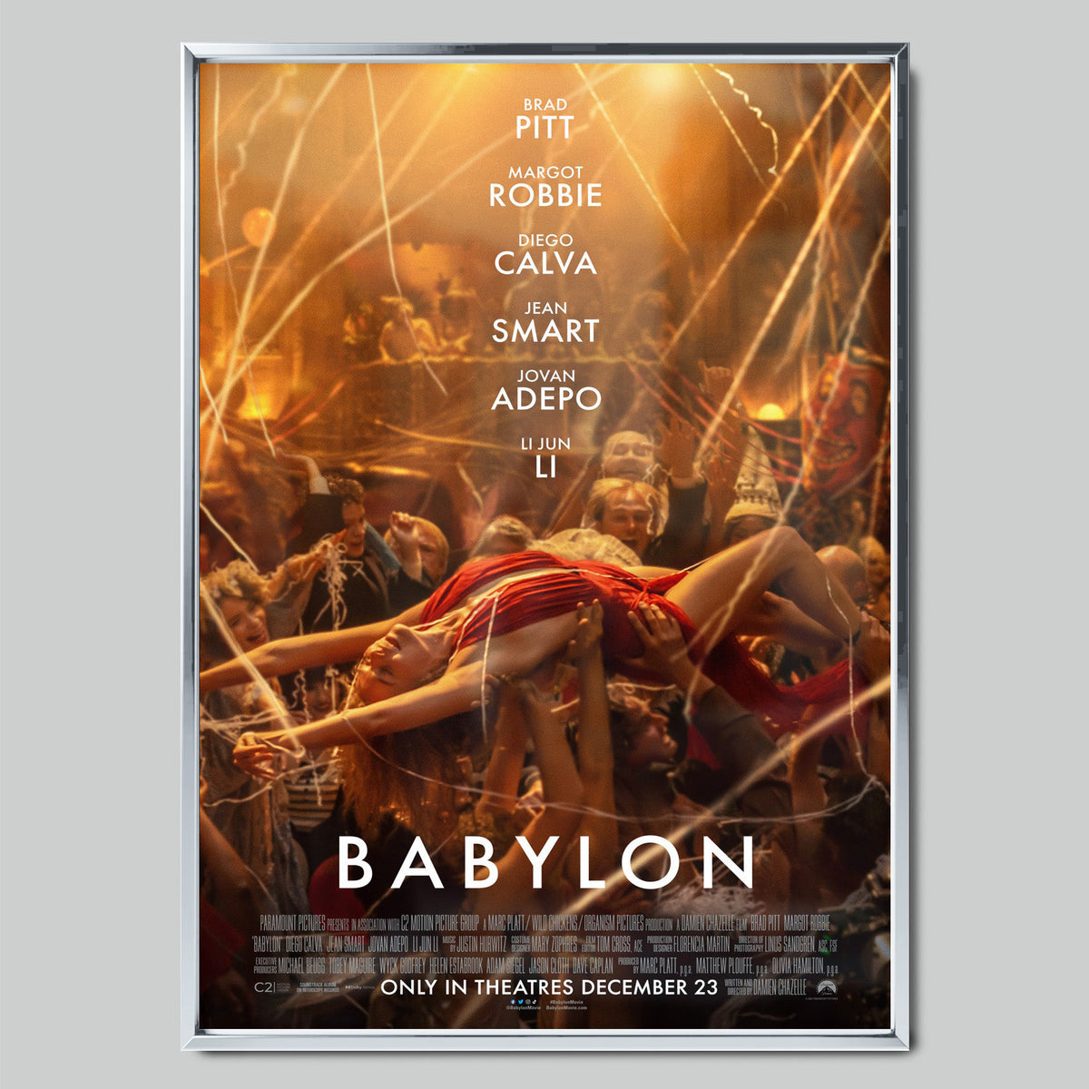 Babylon филмов постер със сребриста рамка