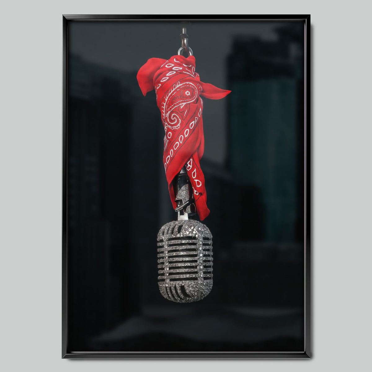 Bandana Mic арт постер с черна рамка