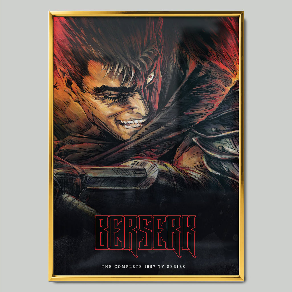 Berserk аниме постер със златиста рамка