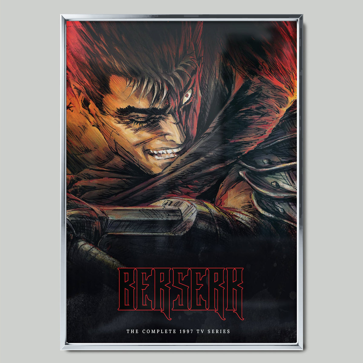 Berserk аниме постер със сребриста рамка