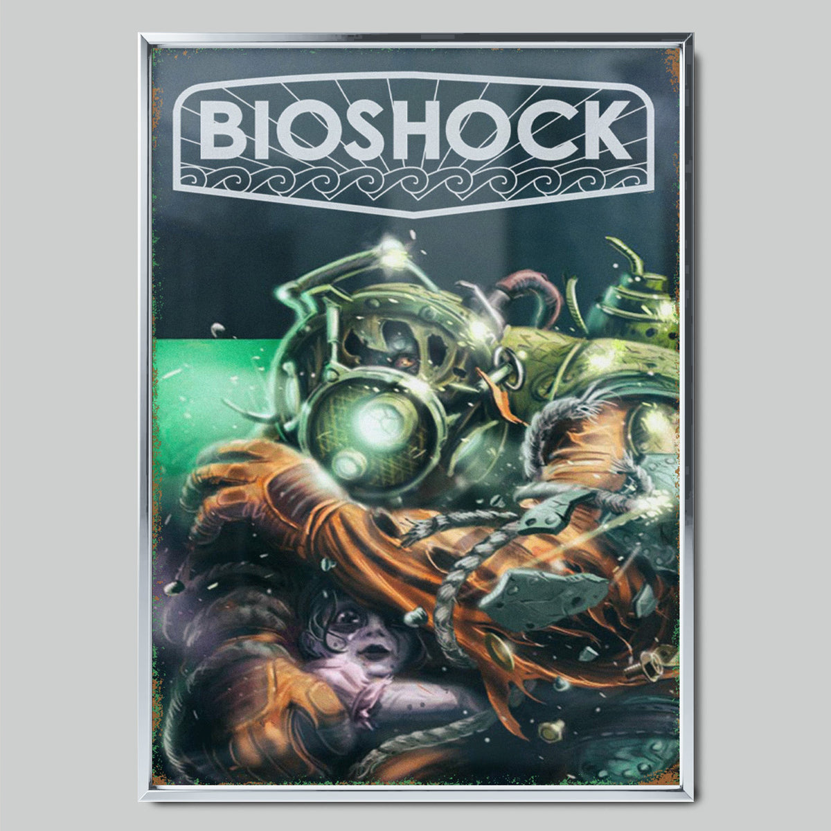 BioShock геймърски постер със сребриста рамка