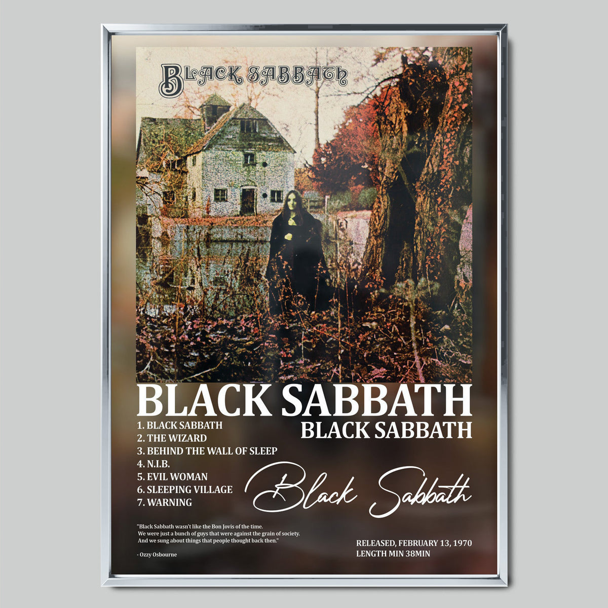 BLACK SABBATH музикален постер със сребриста рамка