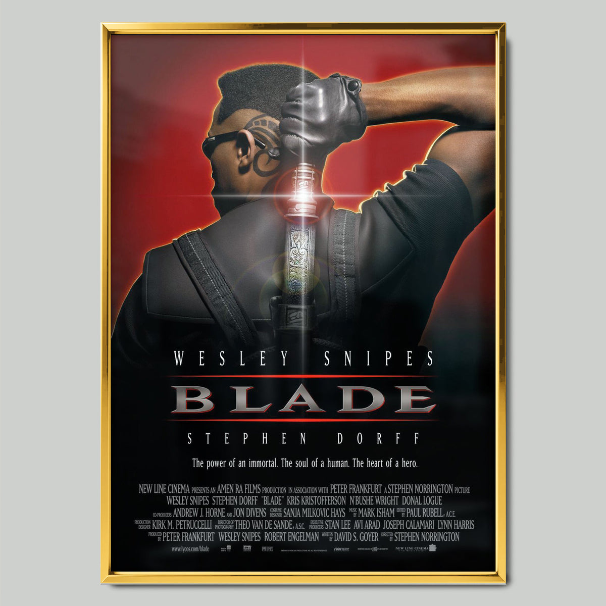Blade (1998) филмов постер със златиста рамка