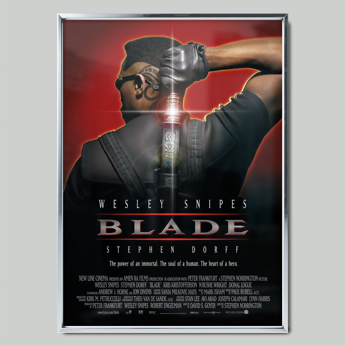 Blade (1998) филмов постер със сребриста рамка