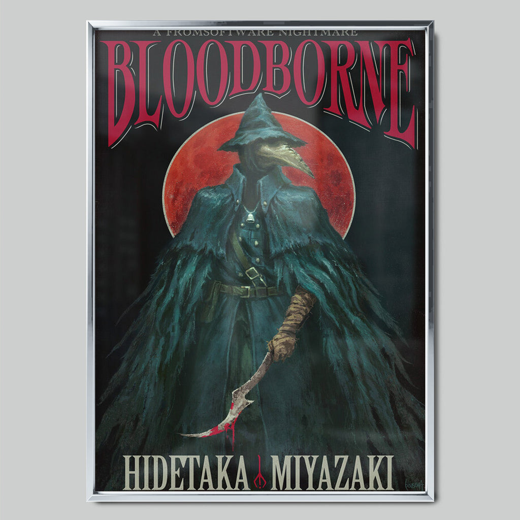 Bloodborne геймърски постер със сребриста рамка