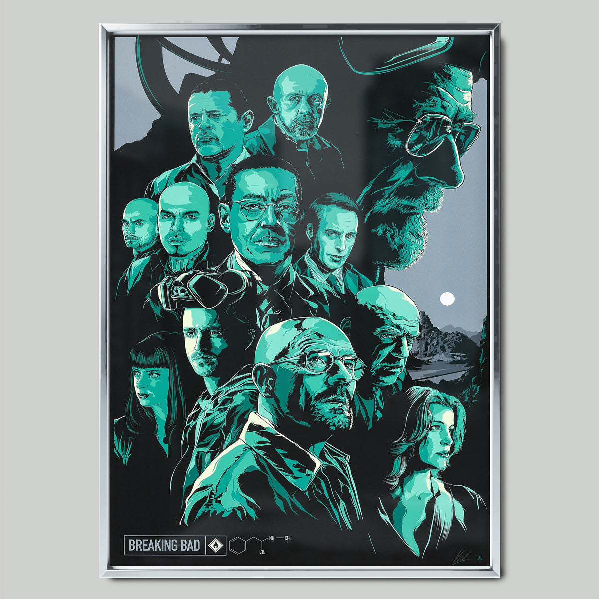 Breaking Bad Characters филмов постер със сребриста рамка