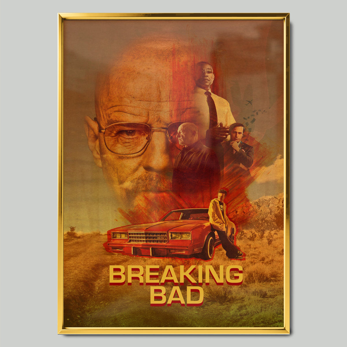 Breaking Bad филмов постер със златиста рамка