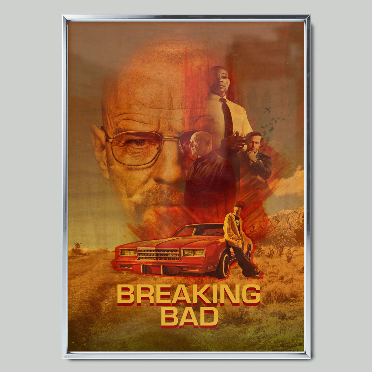 Breaking Bad филмов постер със сребриста рамка