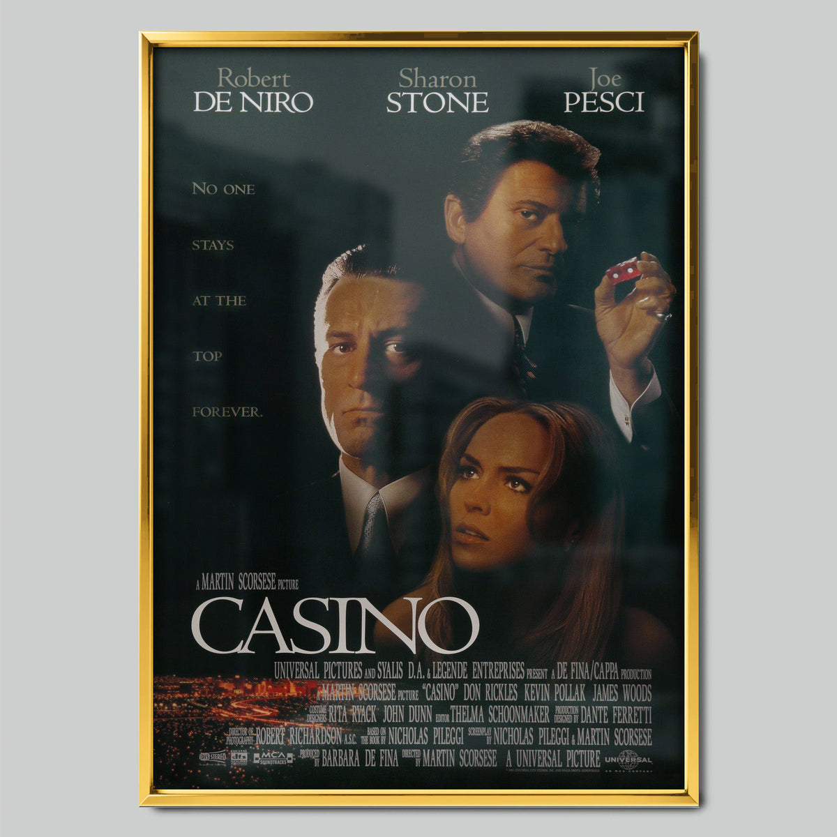 Casino филмов постер със златиста рамка