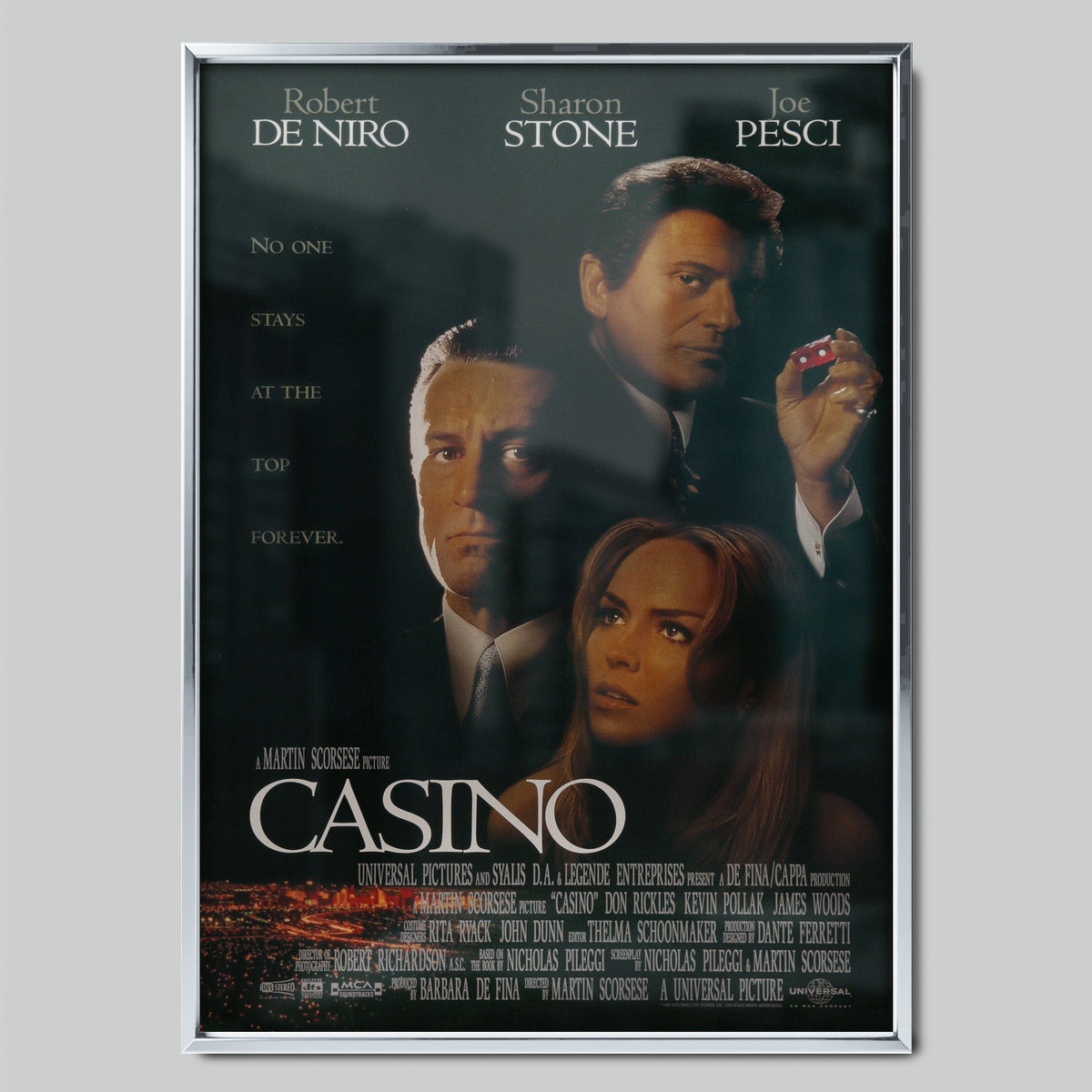 Casino филмов постер със сребриста рамка