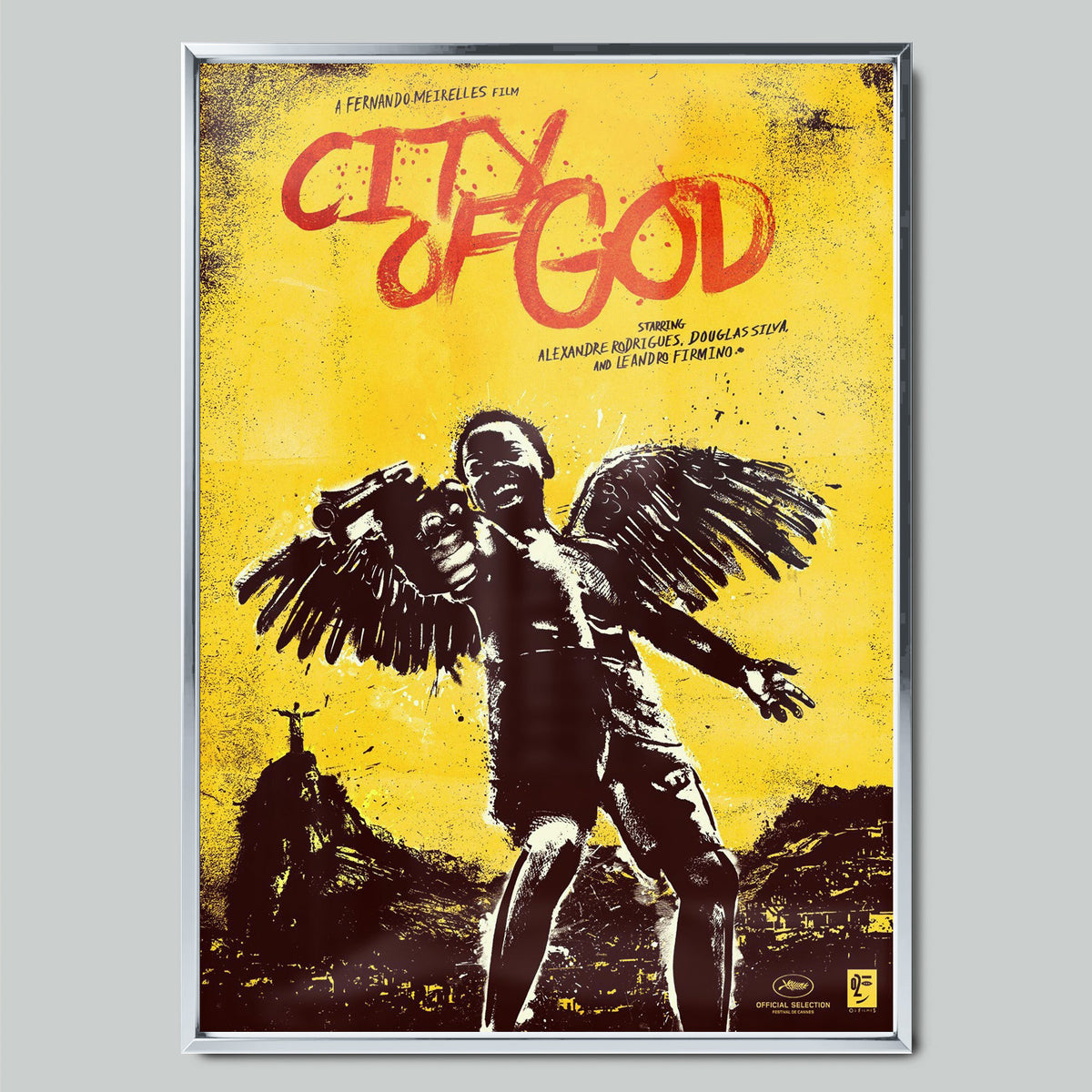 City of God филмов постер със сребриста рамка