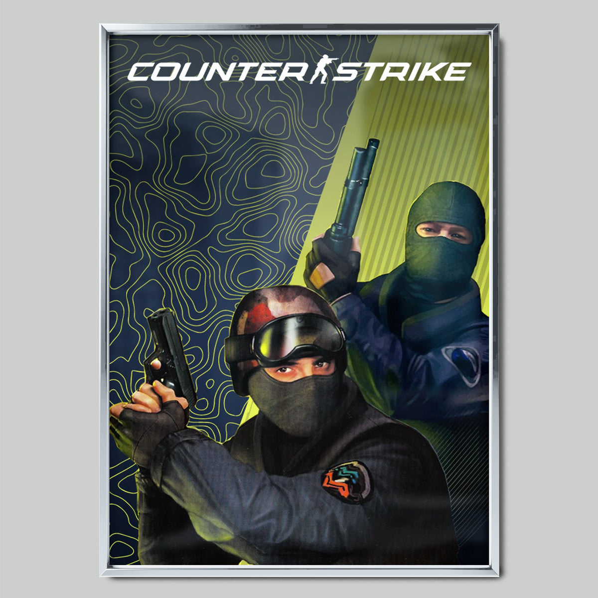 Counter-Strike геймърски постер със сребриста рамка