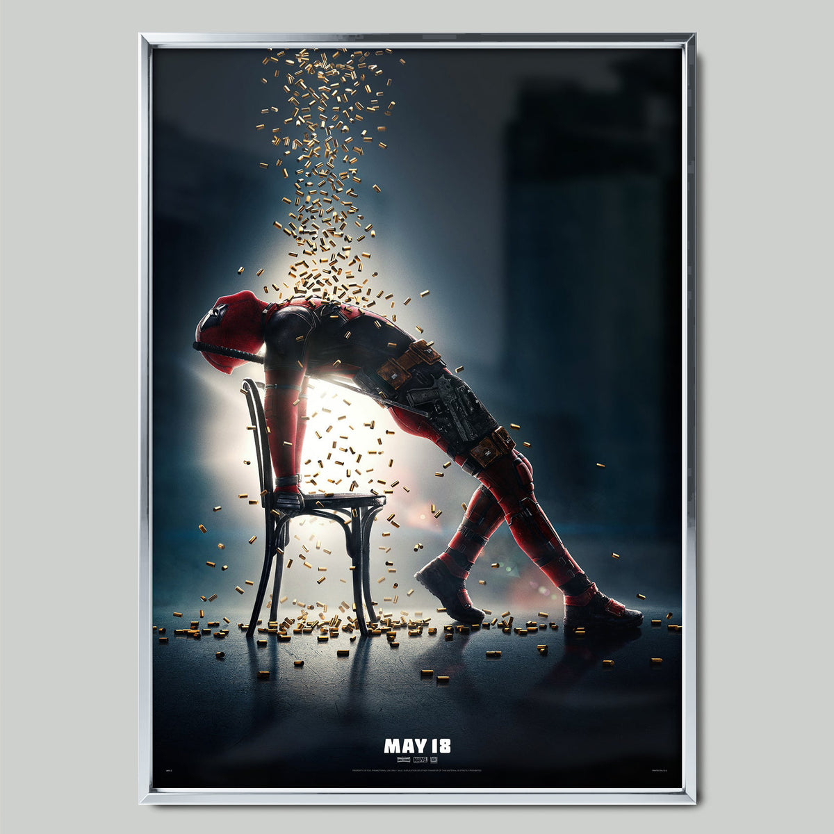 Deadpool филмов постер със сребриста рамка
