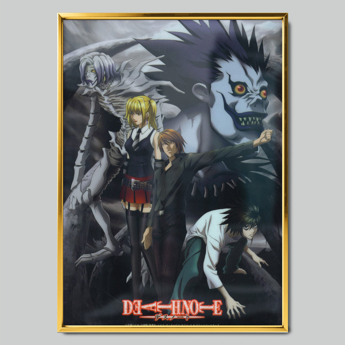 Death Note аниме постер със златиста рамка