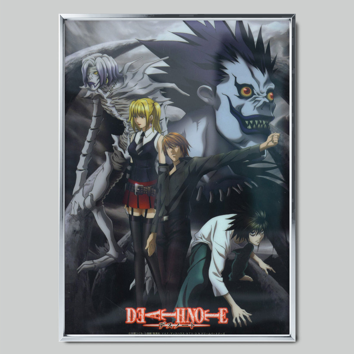 Death Note аниме постер със сребриста рамка