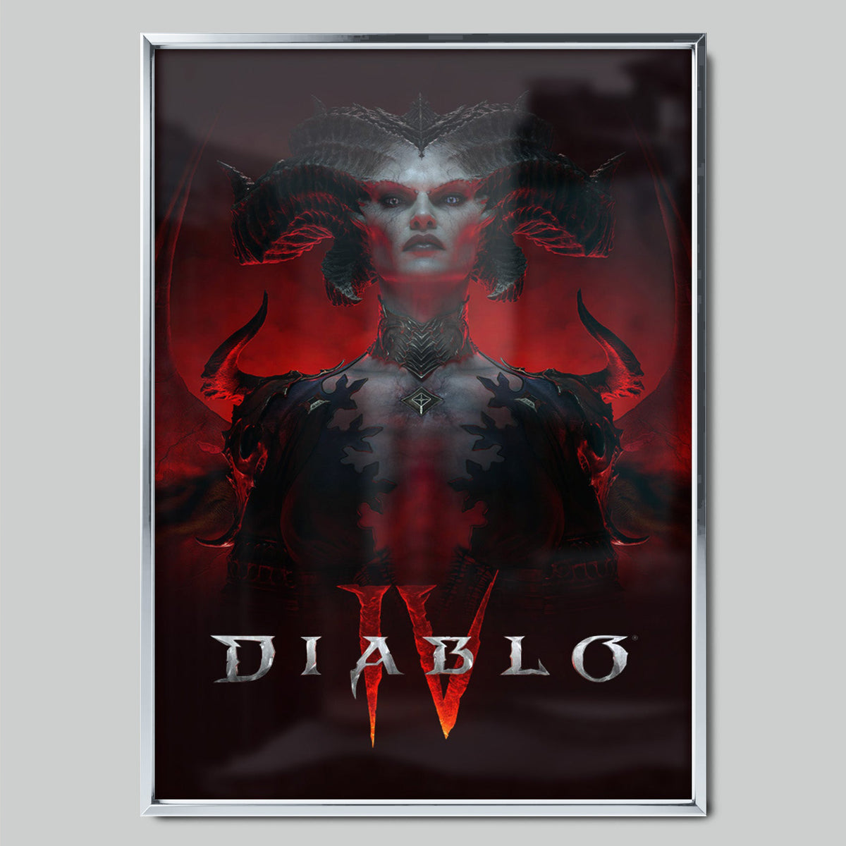 Diablo IV геймърски постер със сребриста рамка