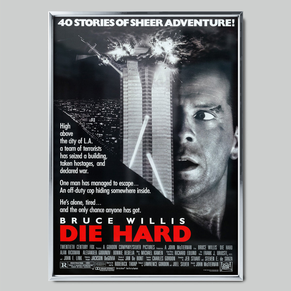 Die Hard филмов постер със сребриста рамка