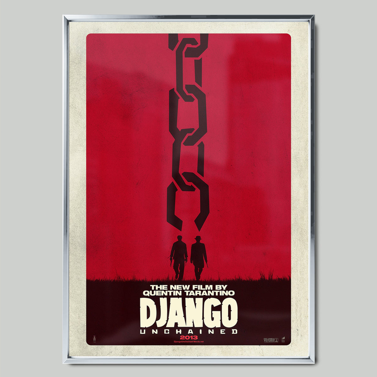 Django Unchained (2012) филмов постер със сребриста рамка