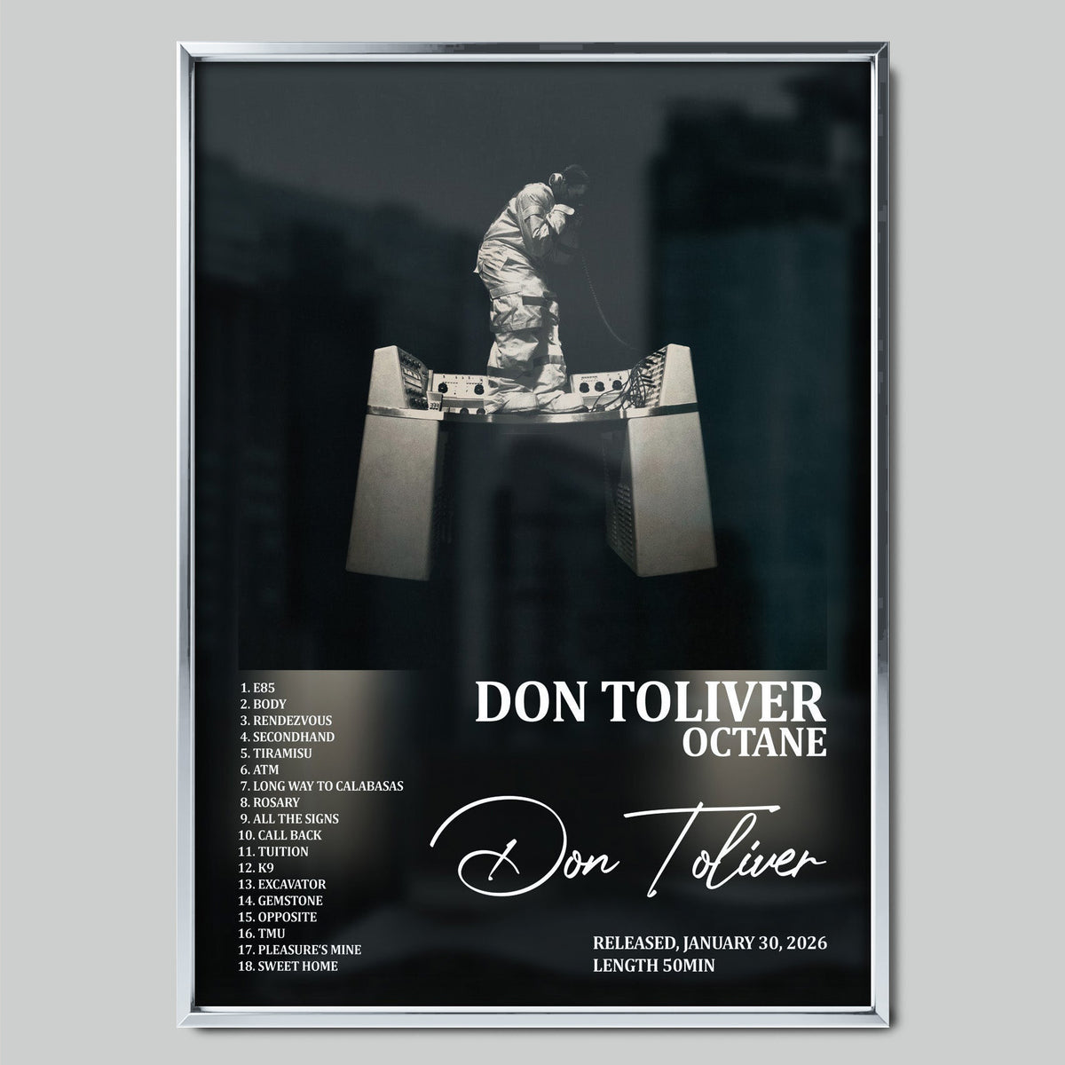 Don Toliver - Octane музикален постер със сребриста рамка