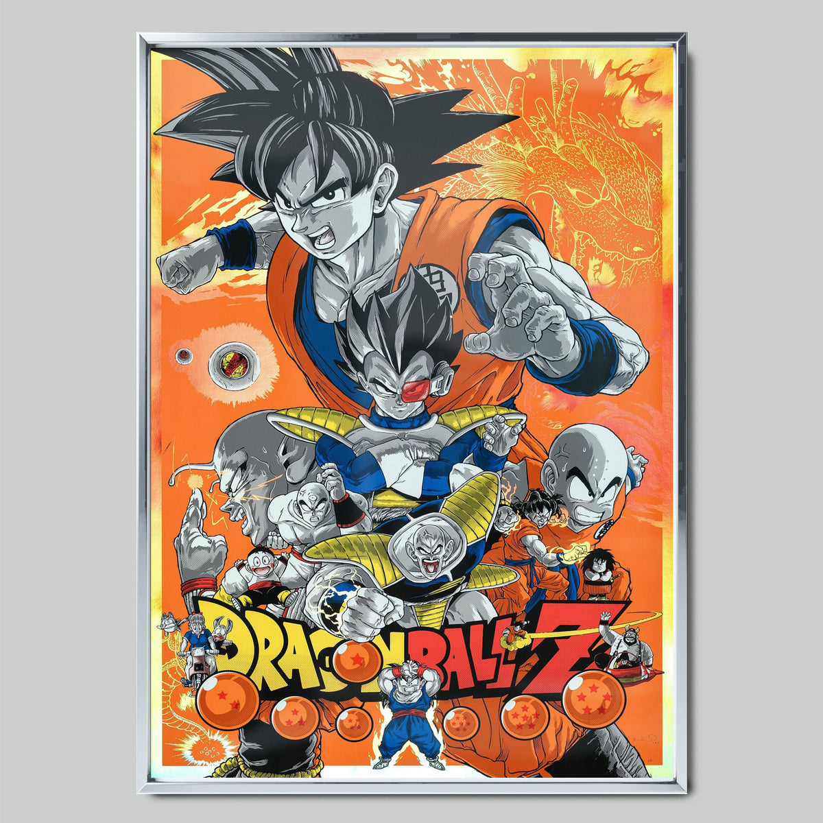 Dragon Ball Z аниме постер със сребриста рамка
