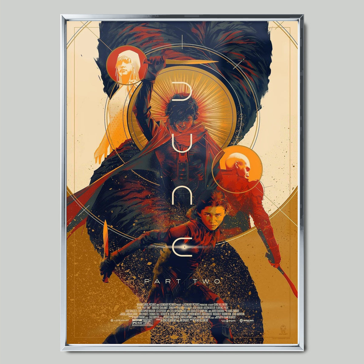 Dune филмов постер със сребриста рамка