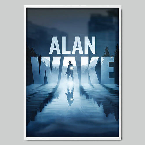 Alan Wake геймърски постер с бяла рамка