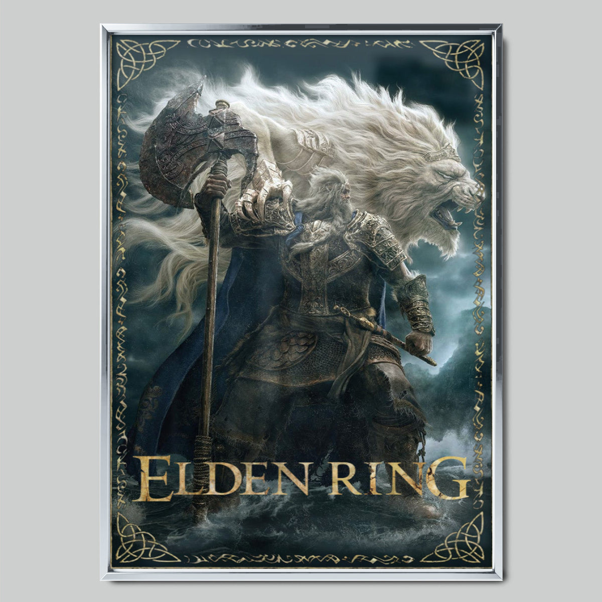Elden Ring геймърски постер със сребриста рамка