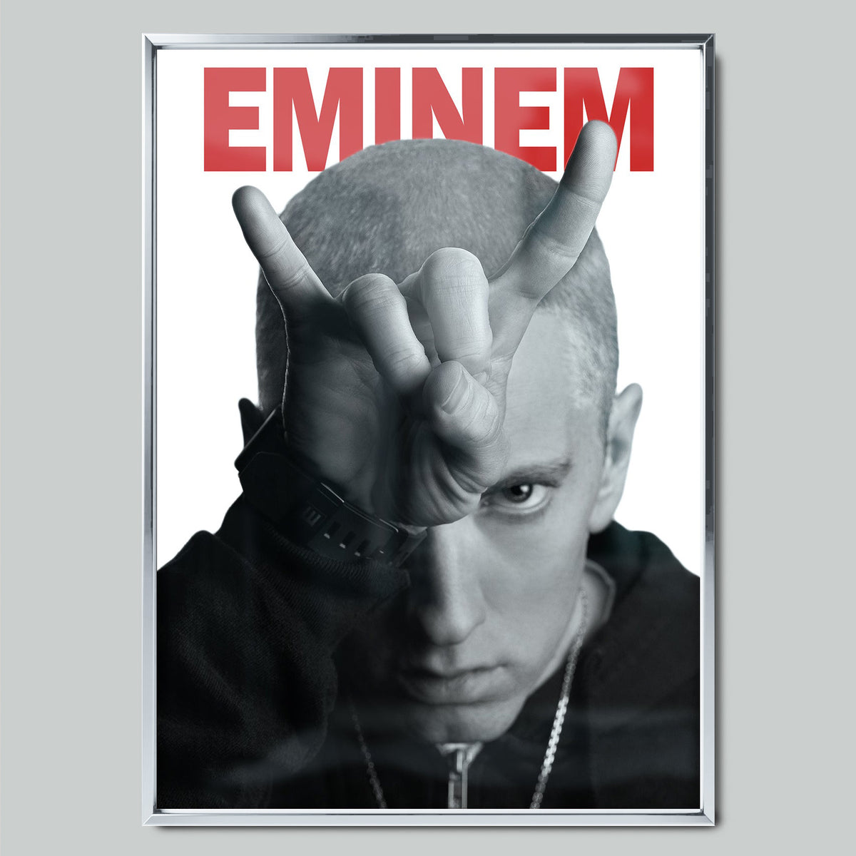 Eminem музикален постер със сребриста рамка