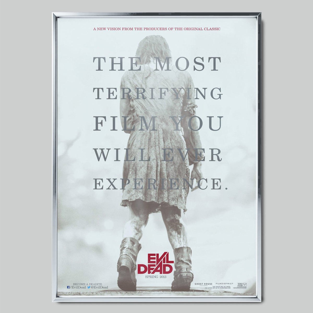 Evil Dead 2013 филмов постер със сребриста рамка