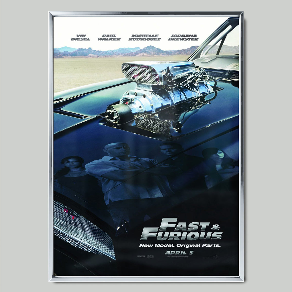 Fast and the Furious филмов постер със сребриста рамка