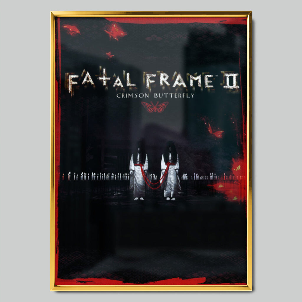 Fatal Frame II: Crimson Butterfly геймърски постер със златиста рамка