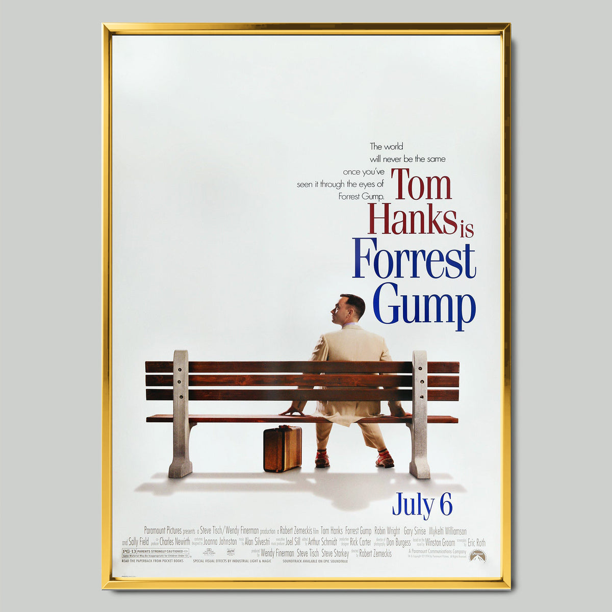 Forrest Gump филмов постер със златиста рамка