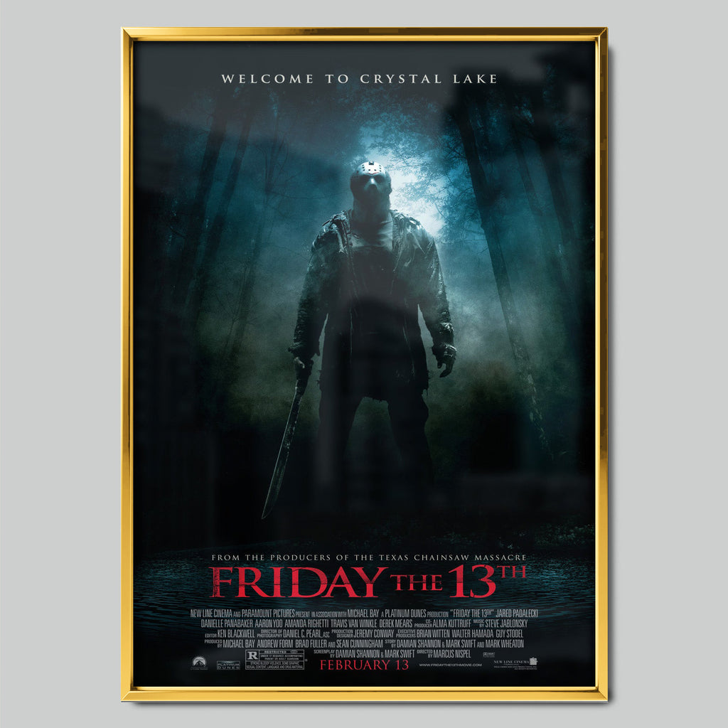 Friday the 13th филмов постер със златиста рамка