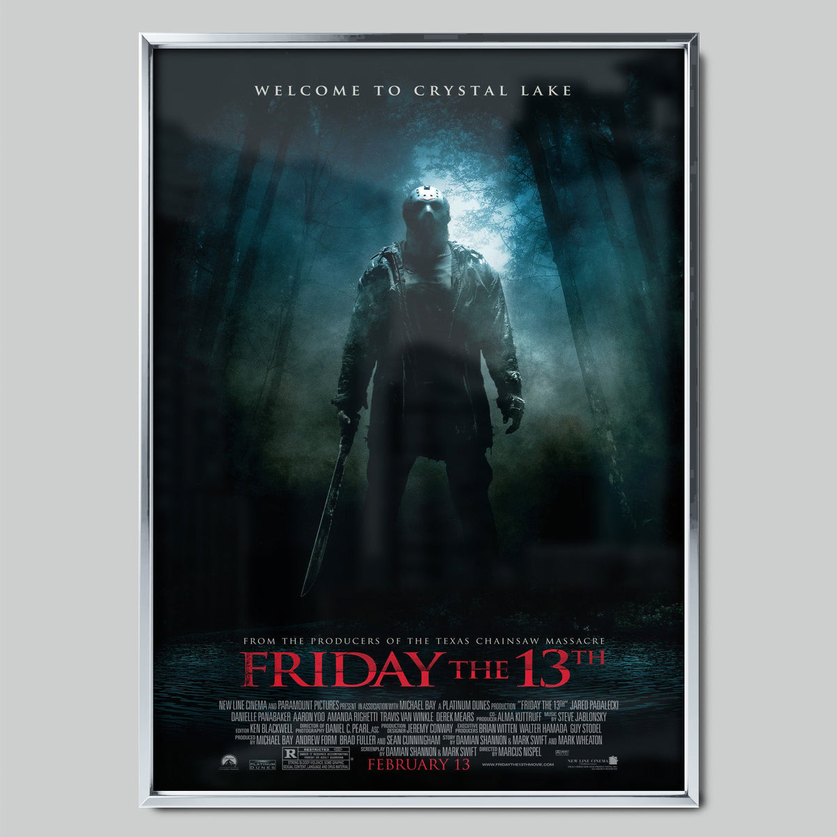 Friday the 13th филмов постер със сребриста рамка