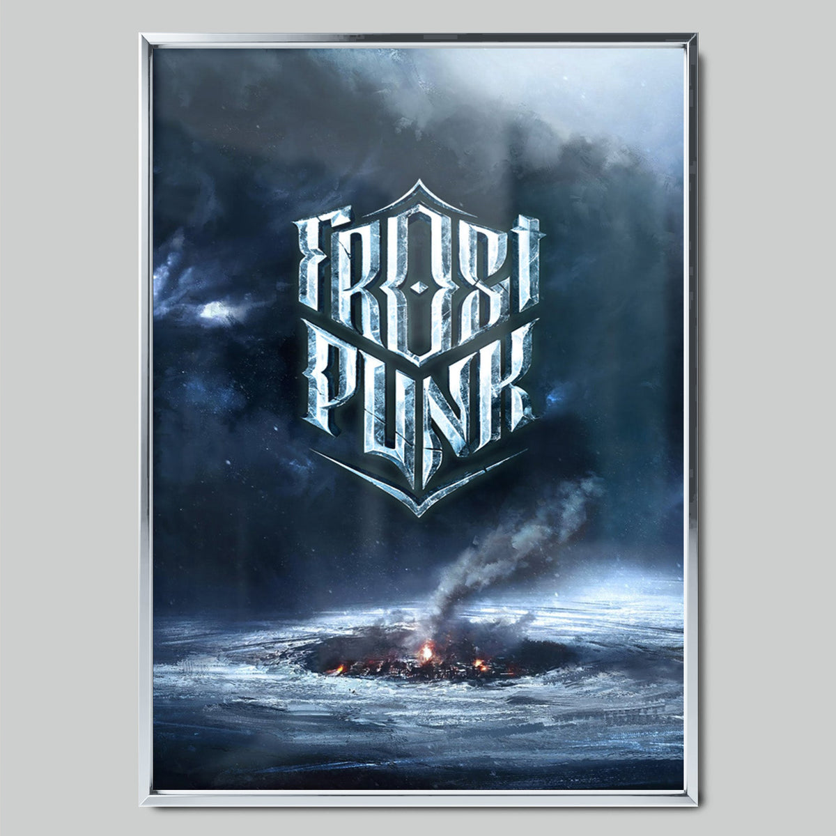 Frostpunk геймърски постер със сребриста рамка