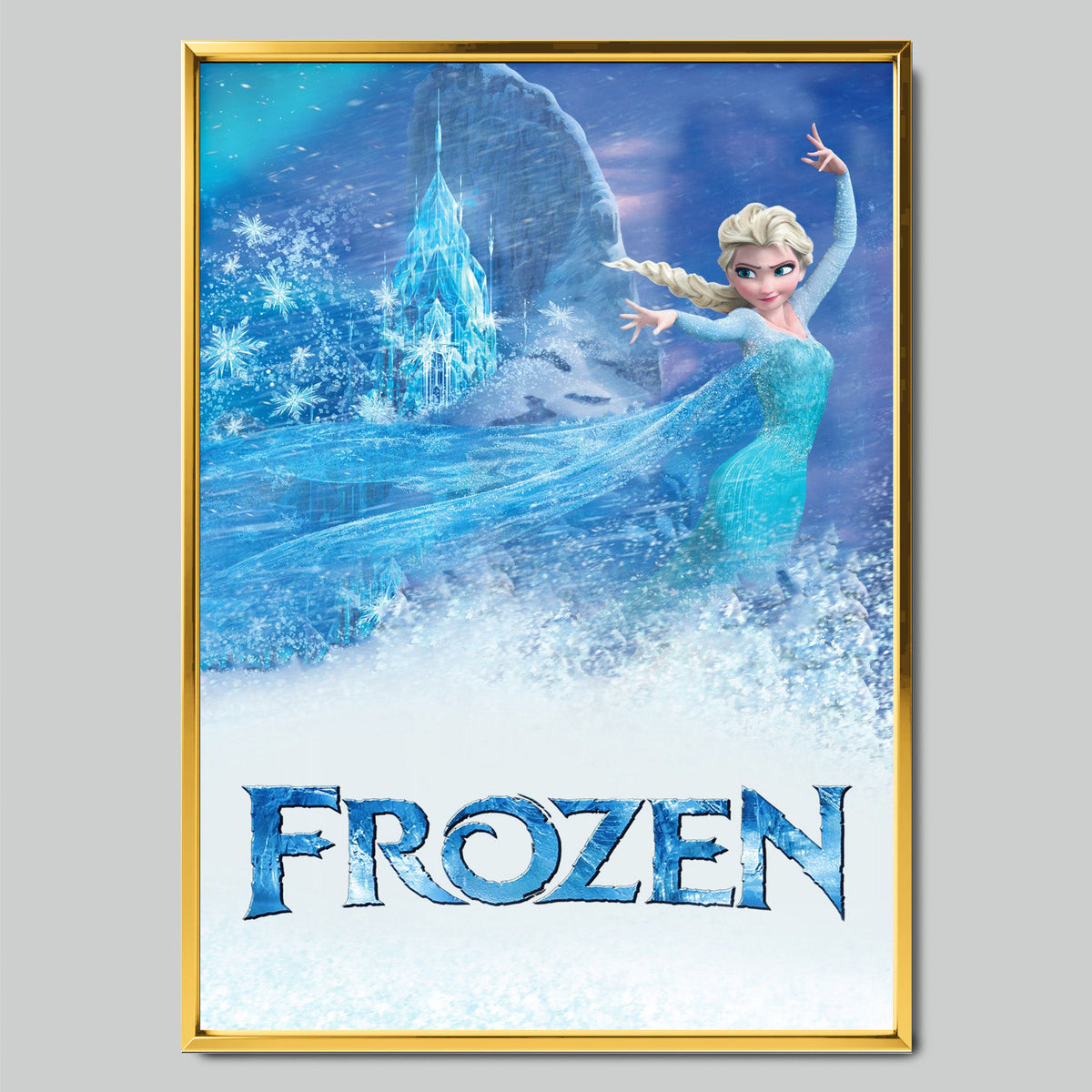 Frozen филмов постер със златиста рамка